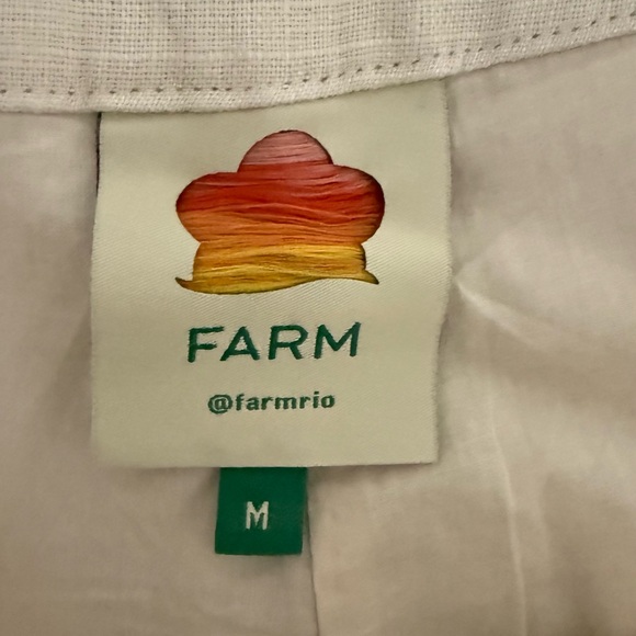 Anthropologie x Farm Rio Tan Linen Wide Leg Pants Medium - Picture 9 of 13